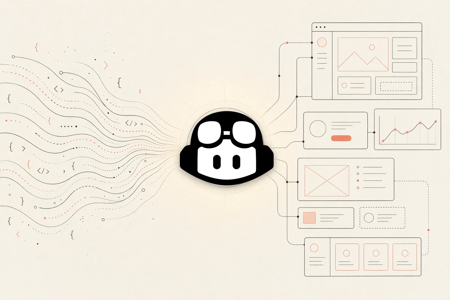 Bucle de retroalimentación de diseño de GitHub Copilot CLI: un agente de terminal leyendo una imagen de referencia, un navegador renderizando la interfaz y un espacio de trabajo, con una flecha de retroalimentación que vuelve al inicio