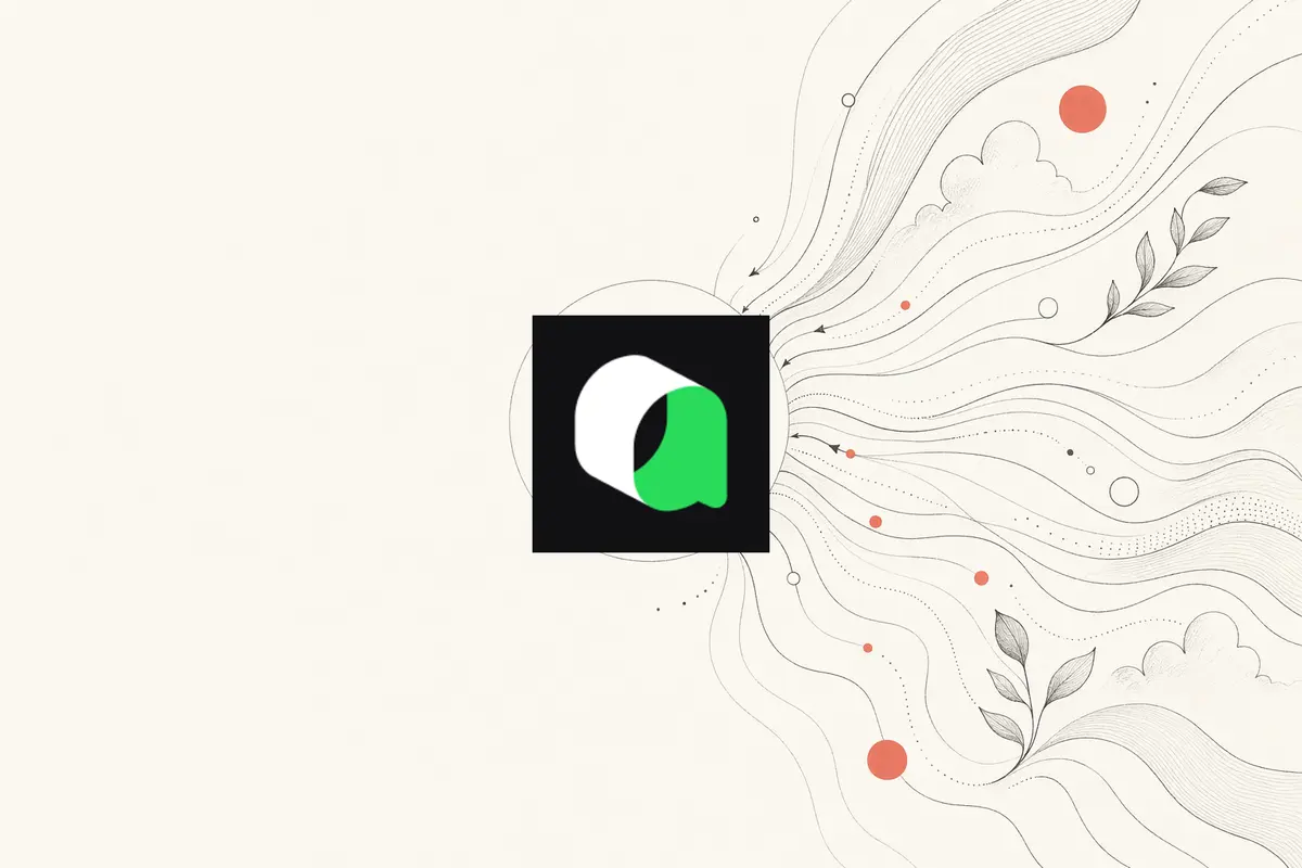 OpenDesign vs Qoder — illustrazione editoriale su carta calda di un prompt che converge in un design hub che possiedi