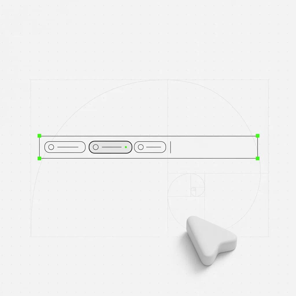 Una línea de entrada del compositor que contiene varios tokens de pastilla de mención redondeados, con una pastilla seleccionada dentro de un marco de selección verde, sobre un fondo editorial casi blanco